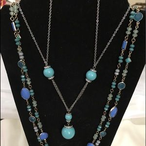 necklace lot glass and silver plated